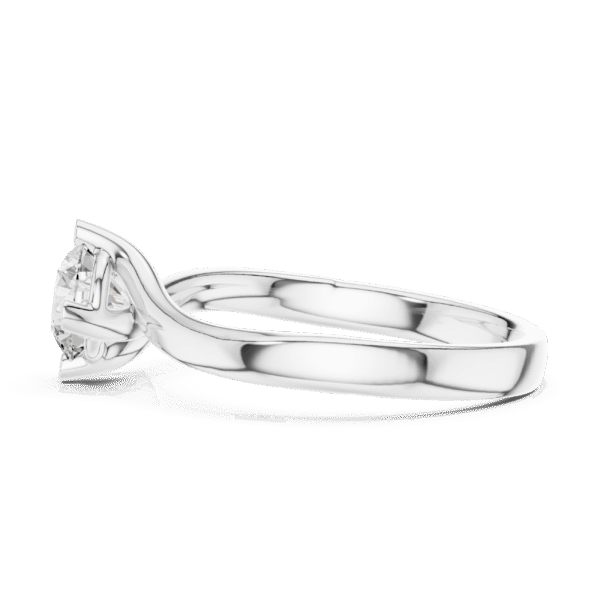 Round Cut Sterling Silver Solitaire Ring