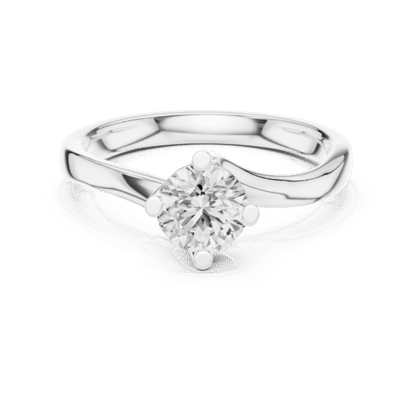 Round Cut Sterling Silver Solitaire Ring