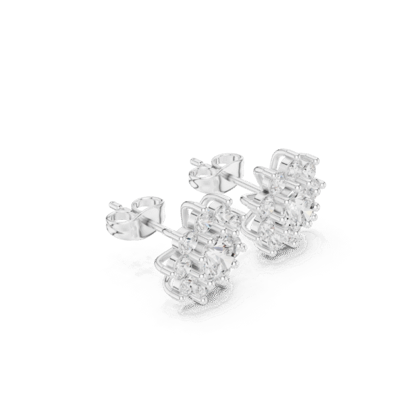 Sterling Silver Cluster Stud Earrings
