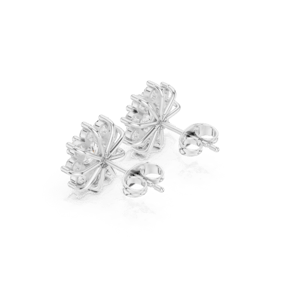 Sterling Silver Cluster Stud Earrings