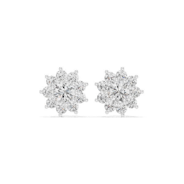 Sterling Silver Cluster Stud Earrings