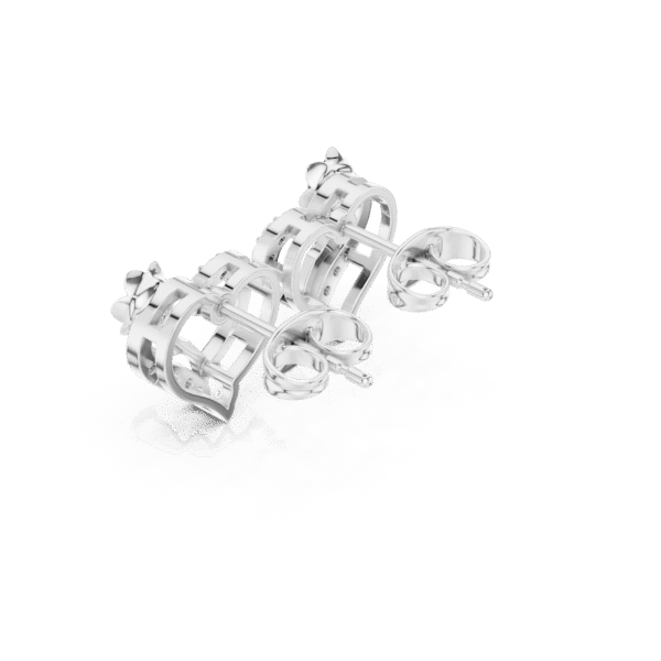 Heart Round Cut Sterling Silver Earrings