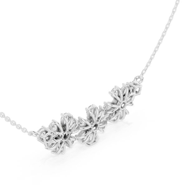 Moissanite Sterling Silver Cluster Necklace