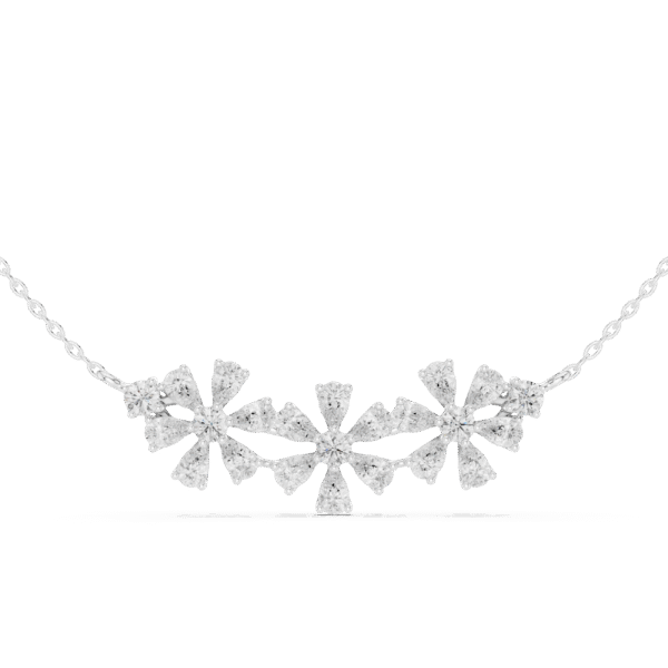 Moissanite Sterling Silver Cluster Necklace