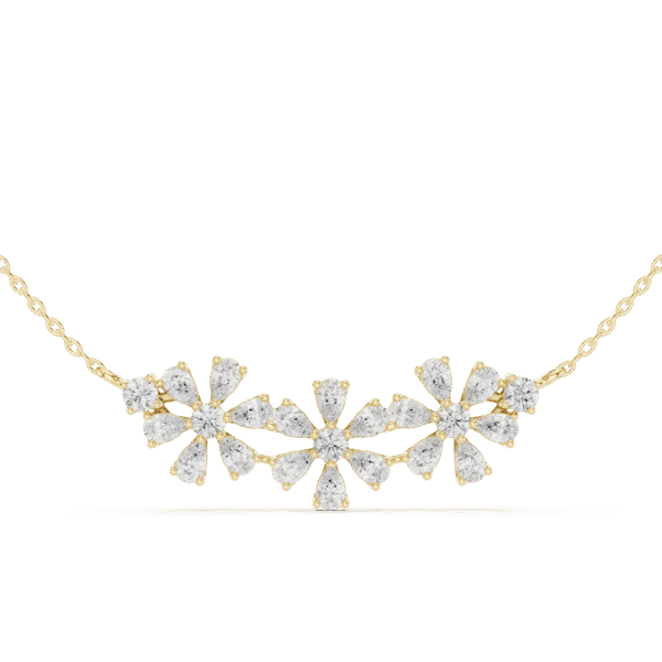 Moissanite Sterling Silver Cluster Necklace