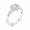 1 Carat Round Cut Sterling Silver Halo Ring