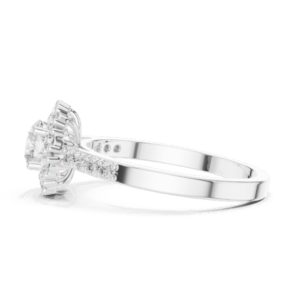 1 Carat Round Cut Sterling Silver Halo Ring