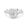 1 Carat Round Cut Sterling Silver Halo Ring