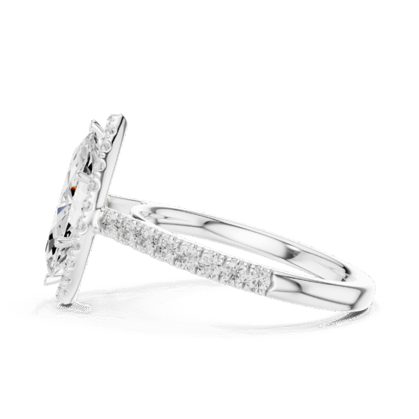 Marquise Cut Sterling Silver Engagement Ring