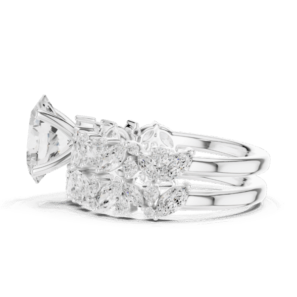 Oval Shape Sterling Silver Wedding Ring Sets