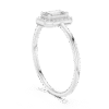 Emerald Cut Sterling Silver Halo Ring