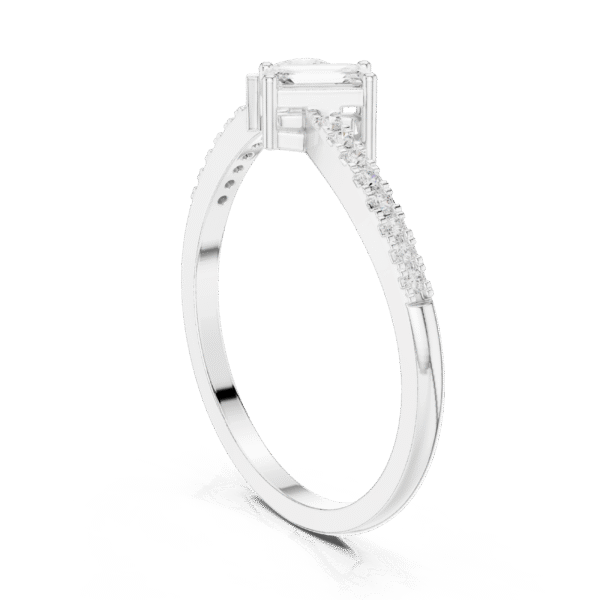 Moissanite Sterling Silver Two Stone Ring