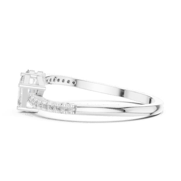 Moissanite Sterling Silver Two Stone Ring