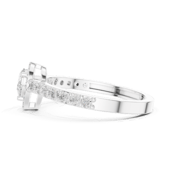 Pear Cut Sterling Silver Engagement Ring