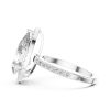 Moissanite Single Row Accented Halo Engagement Ring